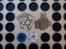 Load image into Gallery viewer, Custom Poker Chip Frame Display Insert Engraved cards and chips 11X14 chip holder fits Harley-Davidson and Poker Chips
