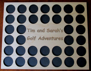 Personalized Engraved Golf Marker Chip Display Frame Insert For 36 chips 11 X 14 chip board Customized Golf Gift