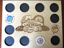 Load image into Gallery viewer, Custom Las Vegas Scene Display Frame Insert Welcome to Fabulous Las Vegas insert Fits 12 Casino chips 8X10 natural birch laser-engraved

