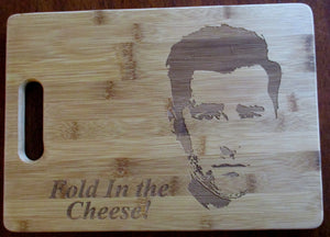 Custom Cutting Board FOLD in the cheese Bamboo cheese board Large or small engraved board David Rose Schitt's Creek Christmas Gift