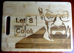 Breaking Bad cutting board Laser-engraved bamboo cheese board Wedding gift Let's Cook cutting board Small cutting board WW