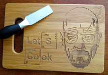Load image into Gallery viewer, Custom Let&#39;s Cook Bamboo Cutting Board Engraved Breaking Bad 6X9 bamboo cutting board Cheese board Wedding Gift Christmas Gift
