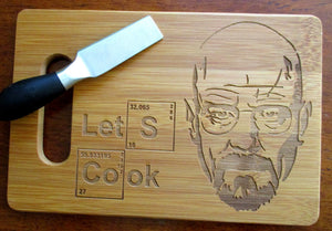Custom Let's Cook Bamboo Cutting Board Engraved Breaking Bad 6X9 bamboo cutting board Cheese board Wedding Gift Christmas Gift