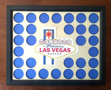 Load image into Gallery viewer, Las Vegas Poker Chip Insert with Frame Option Father&#39;s Day Gift Fits 30 casino chips Las Vegas emblem/logo poker chip holder
