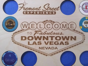 Las Vegas Poker Chip Display Insert Fremont Street Experience Las Vegas 11x14 Chip display insert Frame option Downtown Vegas Laser-engraved