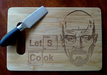 Load image into Gallery viewer, Custom Let&#39;s Cook Bamboo Cutting Board Engraved Breaking Bad 6X9 bamboo cutting board Cheese board Wedding Gift Christmas Gift
