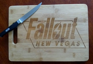 Custom Bamboo Cutting Board Fall Out New Vegas Engraved Small and Large cheese board Christmas Gift