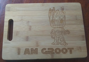Custom Cutting Board I Am Groot Bamboo Cutting Board Guardians of the Galaxy Avengers Marvel Infinity War Cheese Board Small and Large