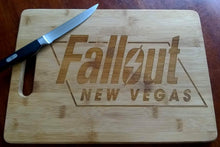 Load image into Gallery viewer, Custom Bamboo Cutting Board Fall Out New Vegas Engraved Small and Large cheese board Christmas Gift
