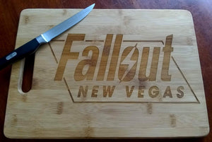 Custom Bamboo Cutting Board Fall Out New Vegas Engraved Small and Large cheese board Christmas Gift