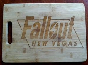Custom Bamboo Cutting Board Fall Out New Vegas Engraved Small and Large cheese board Christmas Gift
