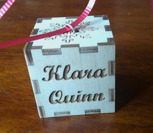 Custom Baby Blocks Personalized Baby's Name Birth Date Weight Length Christmas Tree Ornament Baby Baptism Gift Snowflake Cube