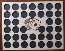 Load image into Gallery viewer, Custom Poker Chip Display Insert and Frame for 38 chips Laser-engraved insert Royal Flush Cards In Spades Includes Frame Option-With or Without
