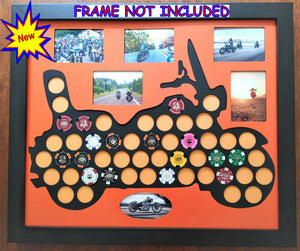 Custom Poker Chip Motorcycle Frame Display for 50 Harley-Davidson chips Photo Insert