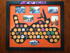 Custom Poker Chip Motorcycle Frame Display for 50 Harley-Davidson chips Photo Insert