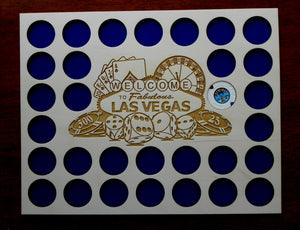 Poker Chip Display Frame Insert Poker Player Gift Laser-engraved Large Vegas emblem Holds 31 Casino chips